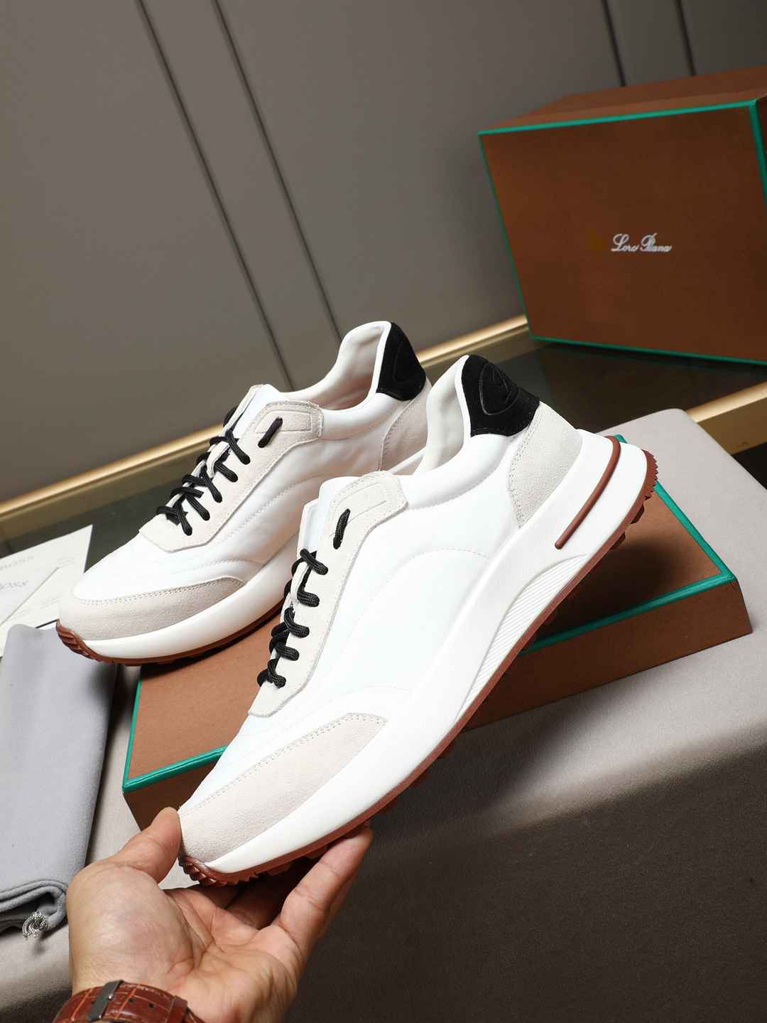 Loro Piana Week End Walk Sneaker White/Black .