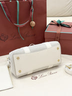 Loro Piana Loom L25 Tote Bag White/Grey