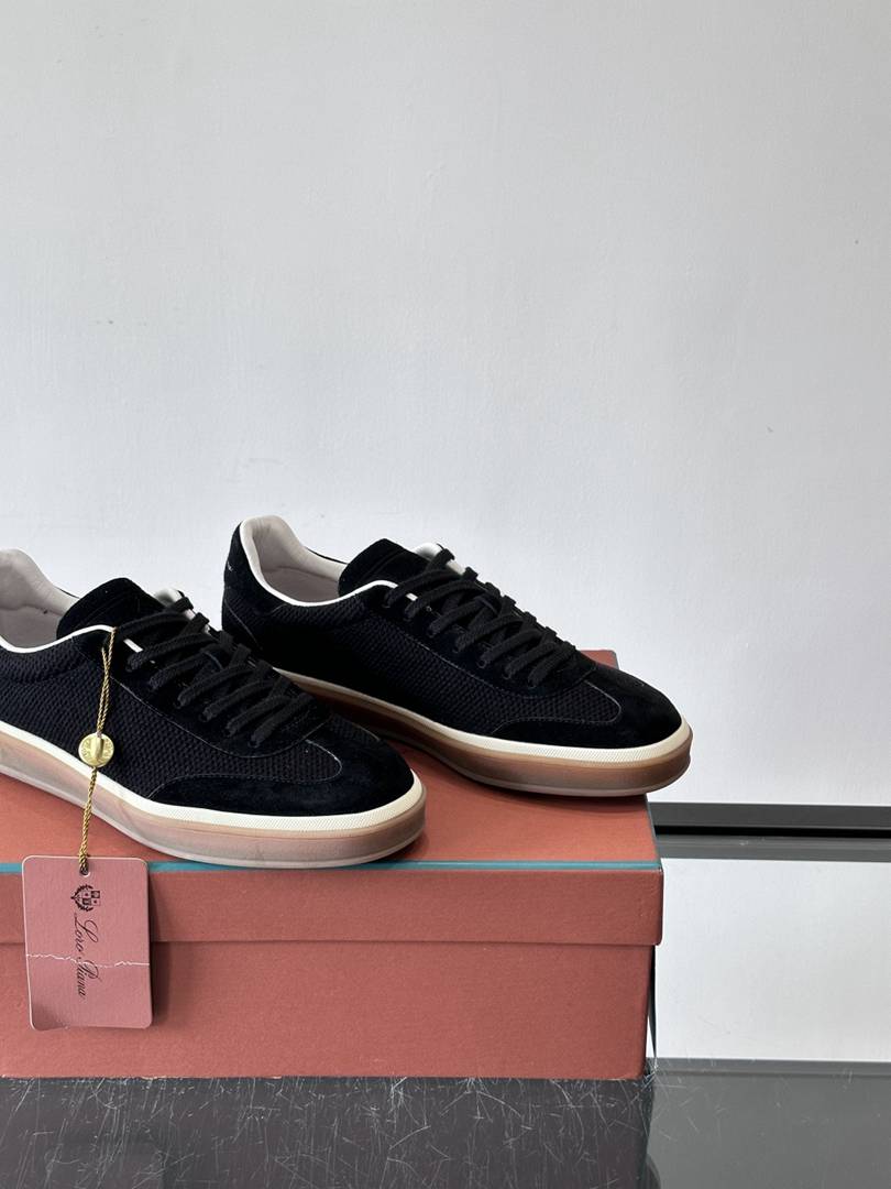 Loro Piana Tennis Walk Sneaker Black .