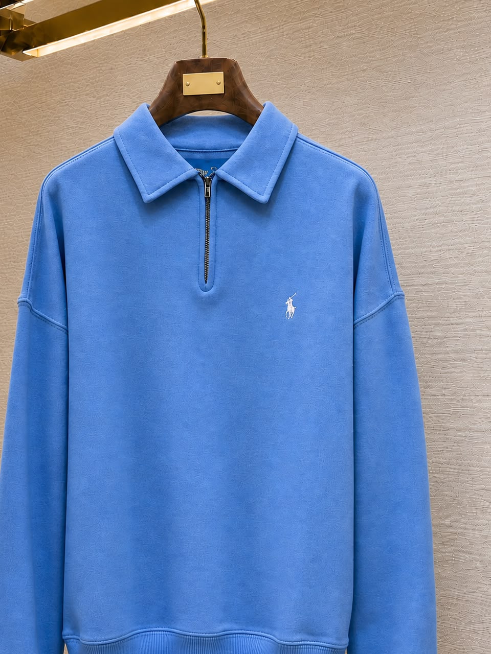 Polo Ralph Lauren Loopback Fleece Quarter-Zip Sweatshirt Light Blue