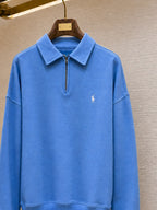 Polo Ralph Lauren Loopback Fleece Quarter-Zip Sweatshirt Light Blue