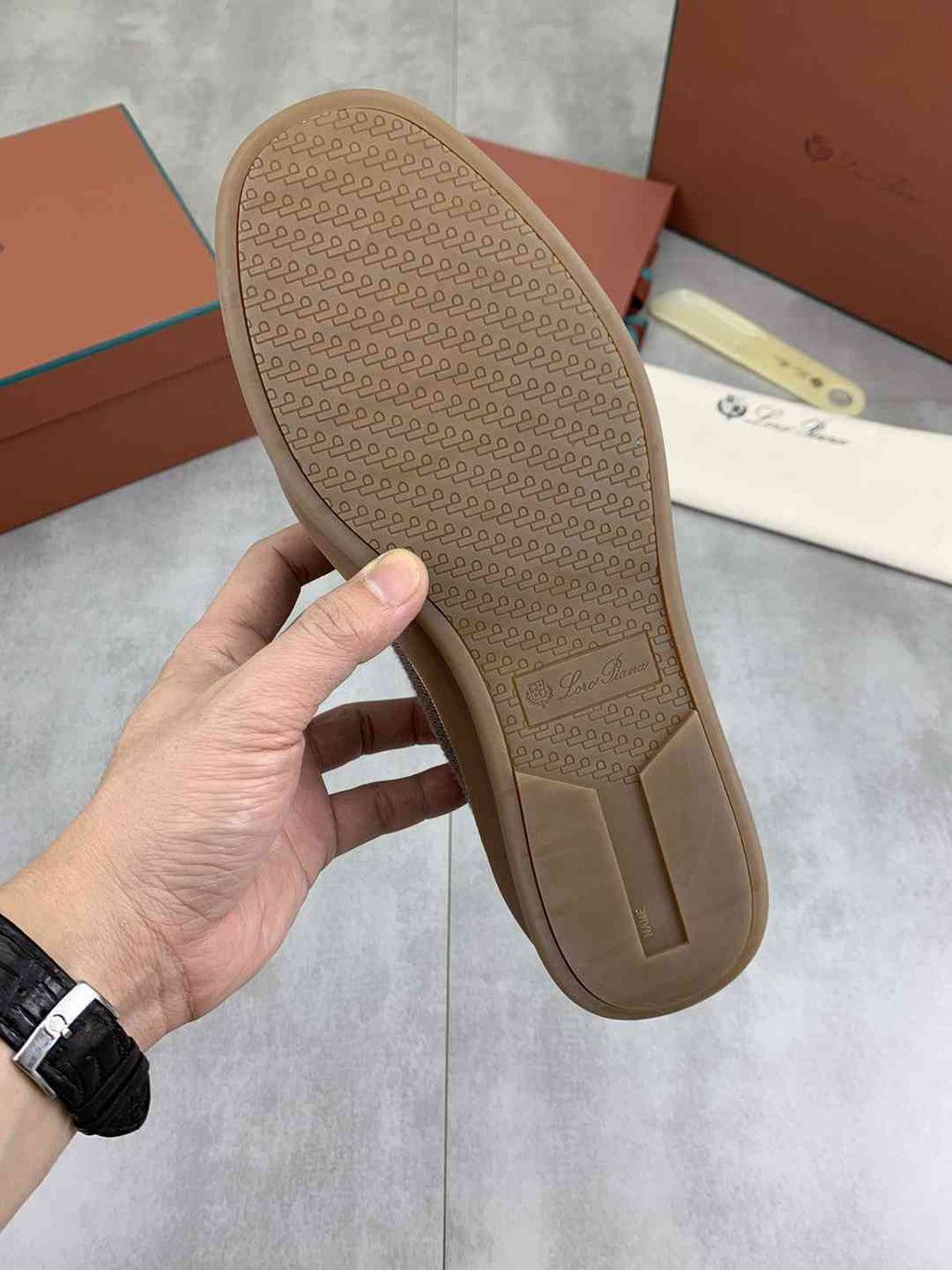 Loro Piana Tennis Walk Sneaker light Brown .