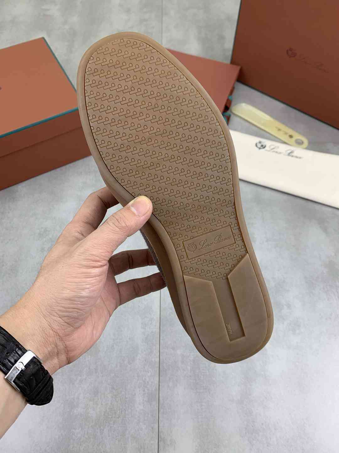 Loro Piana Tennis Walk Sneaker light Brown .