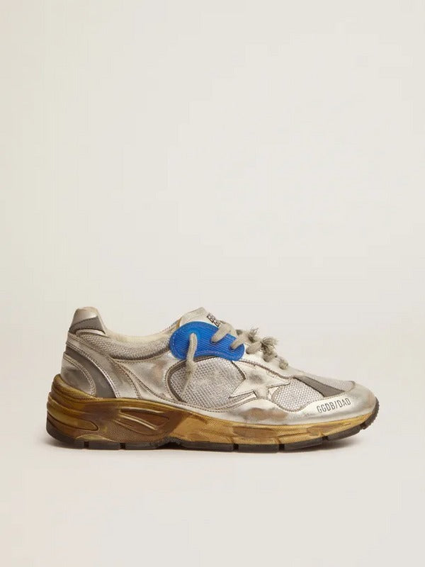 Golden Goose Running Dad Net Sneaker Silver/Blue