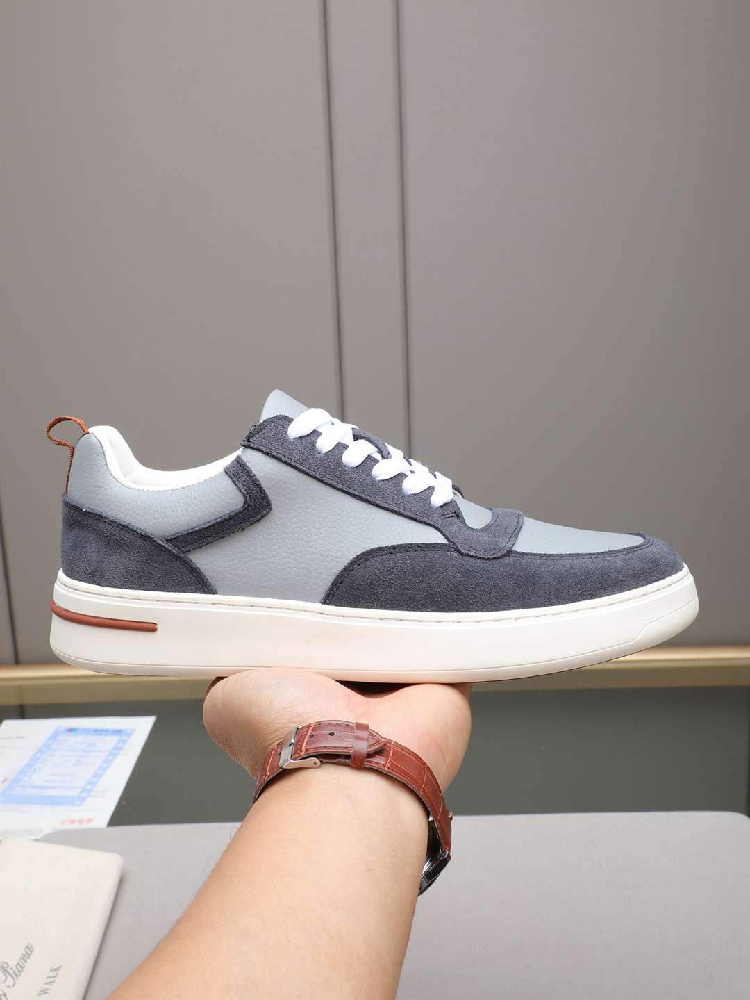 Loro Piana Newport Walk Sneaker Grey .