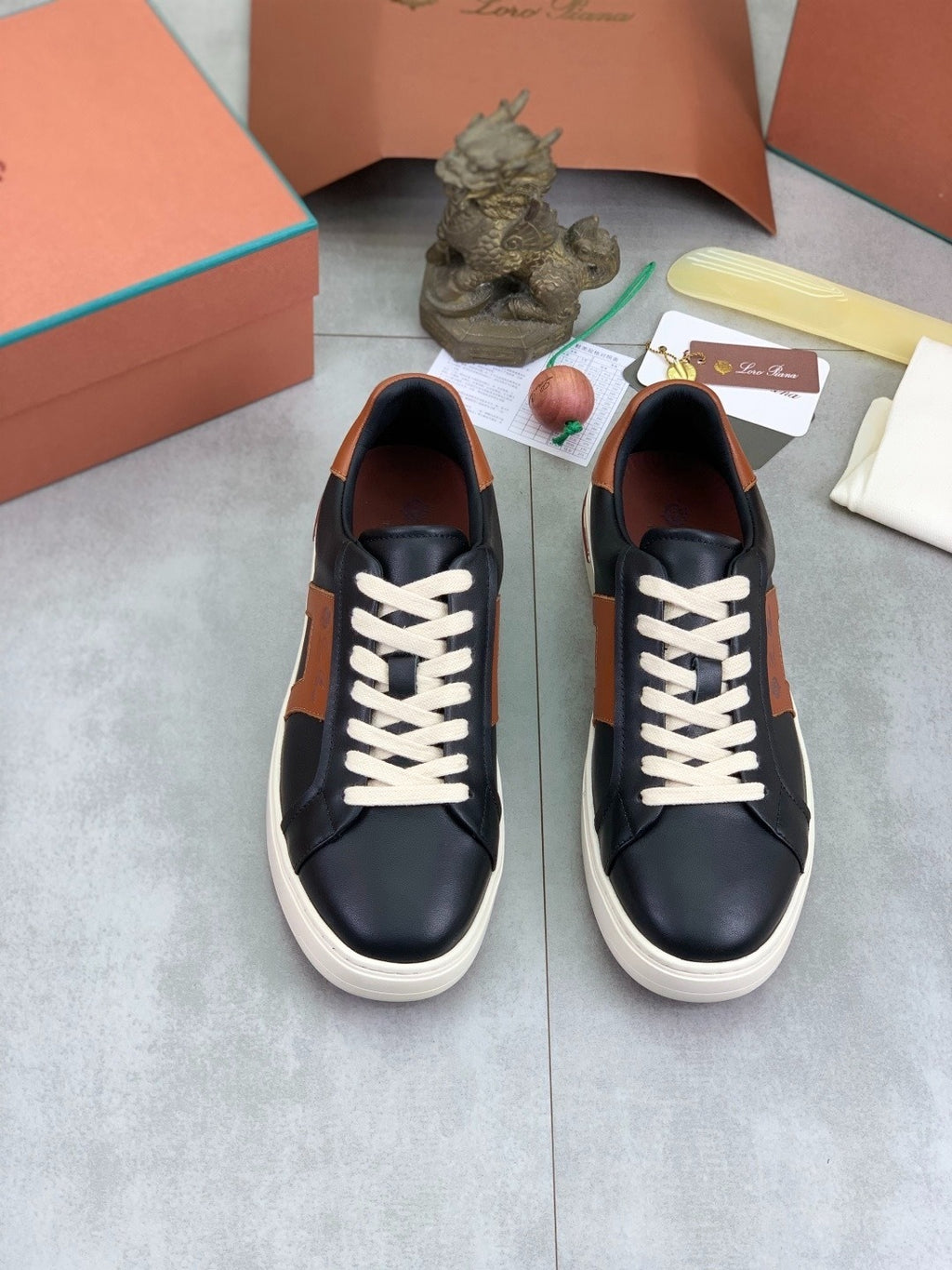 Loro Piana Newport Walk Sneaker Black/Brown .