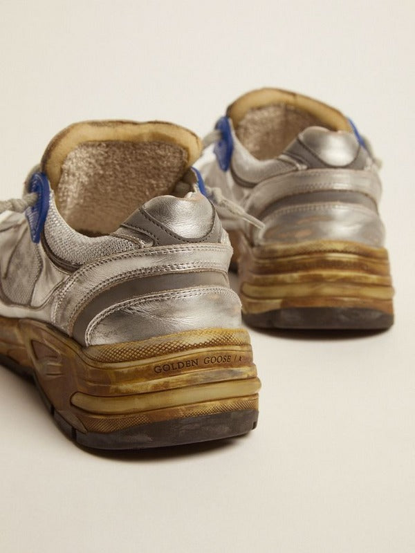 Golden Goose Running Dad Net Sneaker Silver/Blue