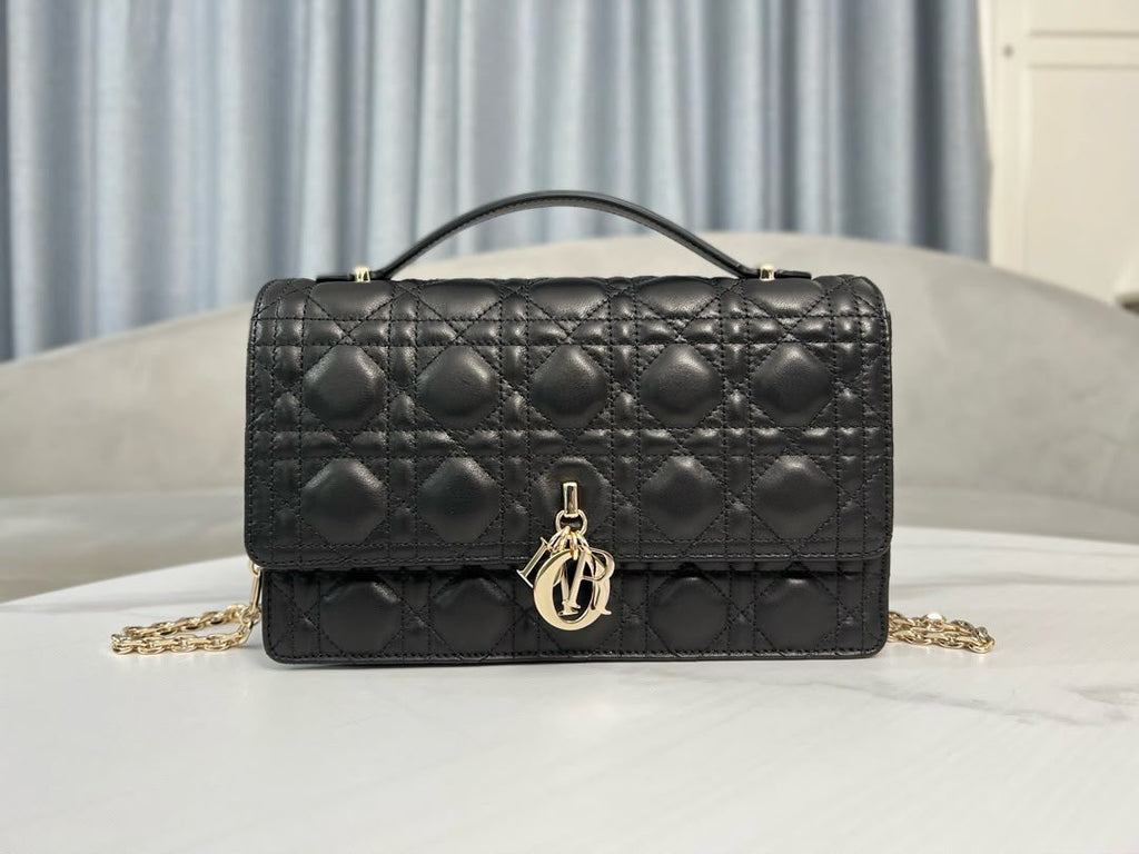 Dior My Dior Top Handle Bag Black .