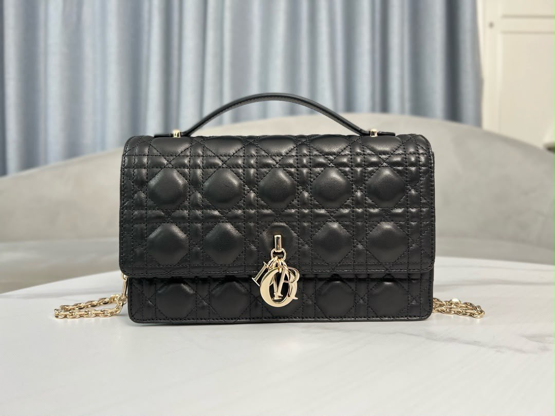 Dior My Dior Top Handle Bag Black .
