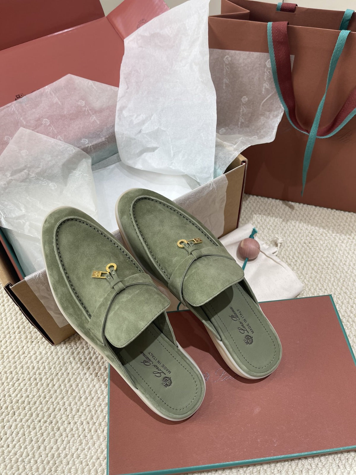 Loro Piana Charms Mule Green