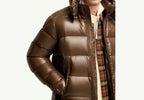 Moncler Maya Hooded Short Down Jacket Brown