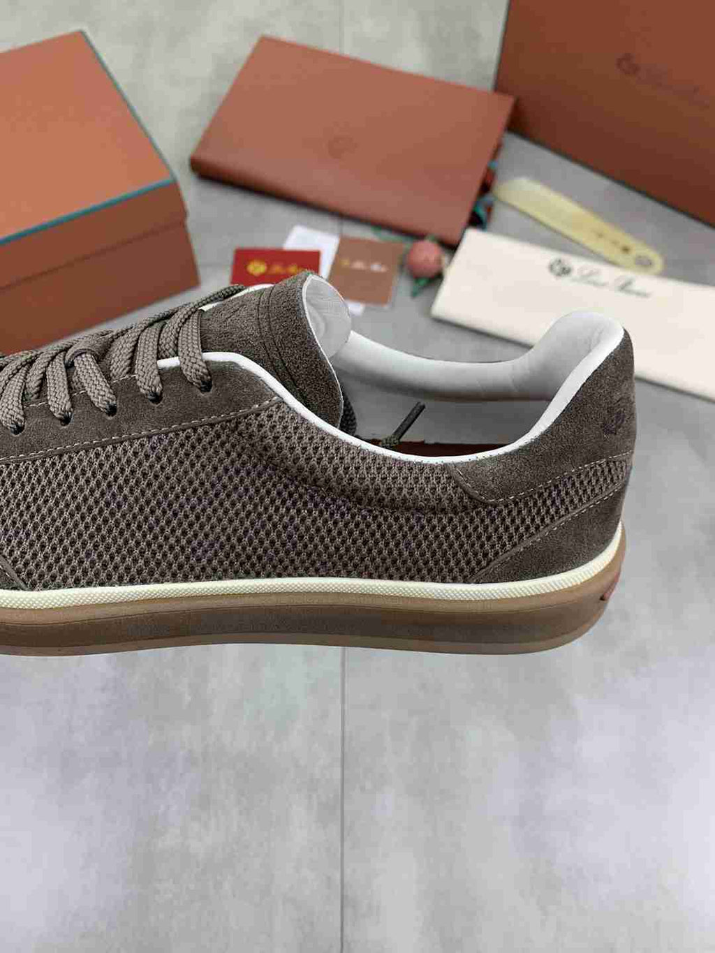 Loro Piana Tennis Walk Sneaker light Brown .