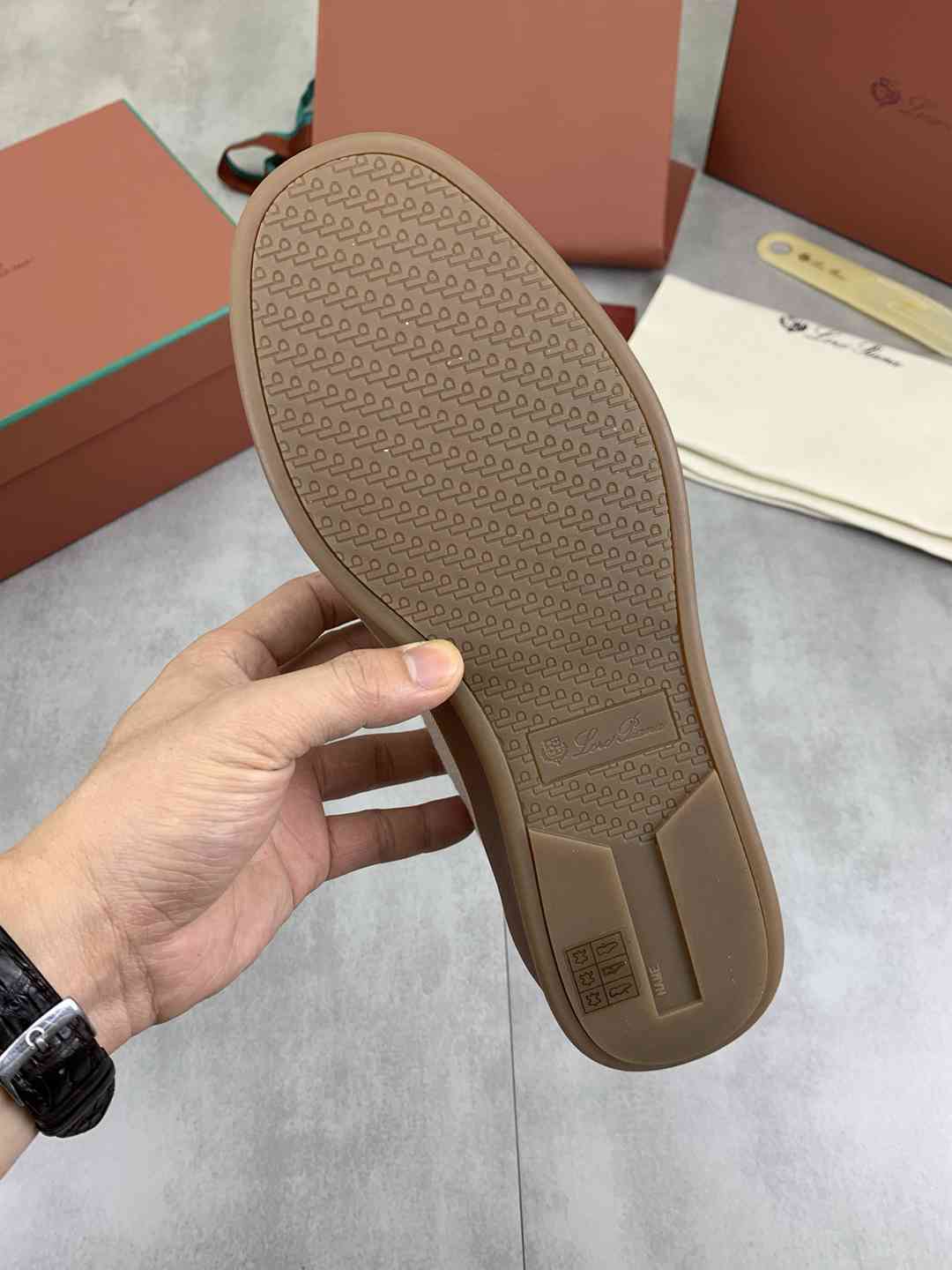 Loro Piana Tennis Walk Sneaker White/Brown .
