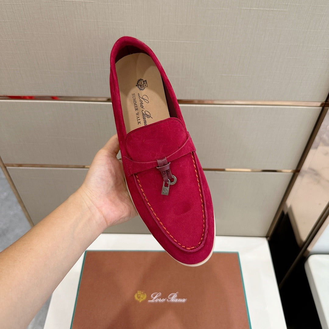 Loro Piana Summer Walk Loafer Red