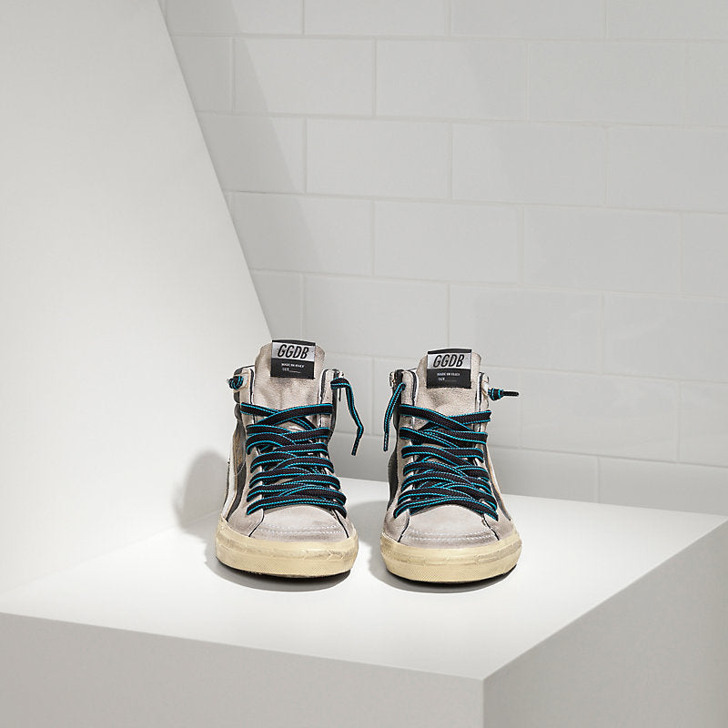 Golden Goose Slide Sneaker Beige/Blue