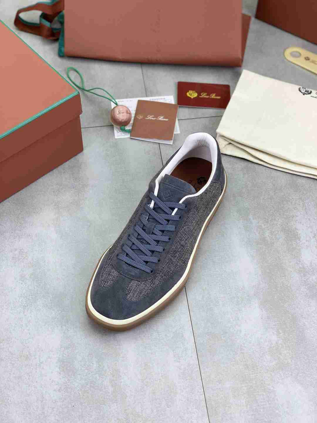 Loro Piana Tennis Walk Sneaker Grey .