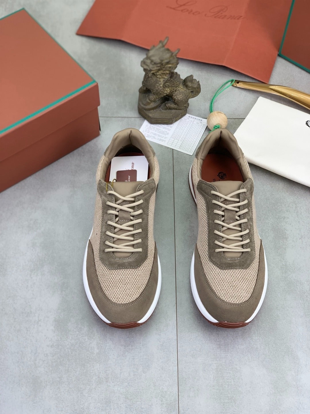 Loro Piana Tennis Walk Sneaker Beige/Brown .