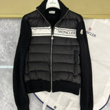Moncler Padded Wool Zip-Up Jacket Black/White