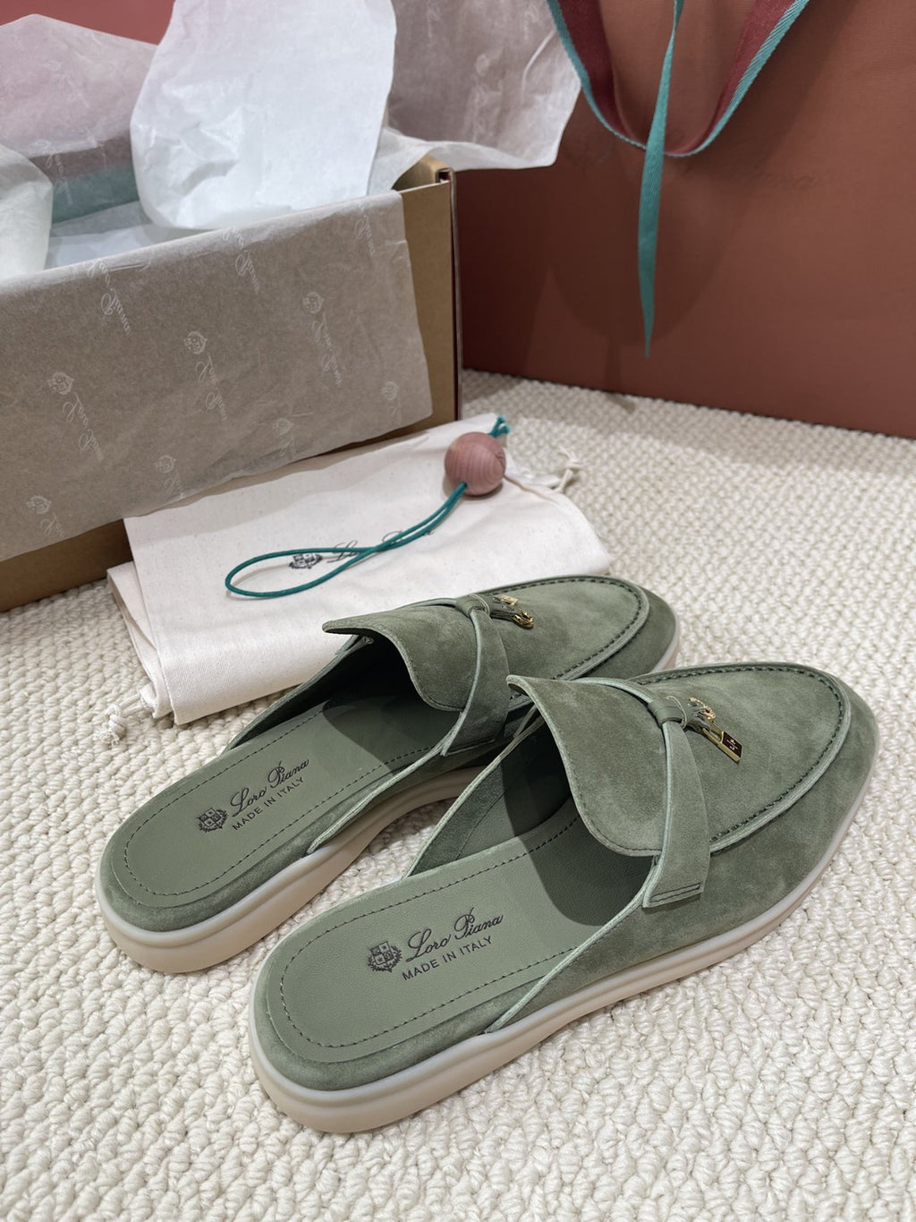 Loro Piana Charms Mule Green