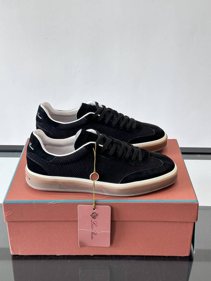 Loro Piana Tennis Walk Sneaker Black .