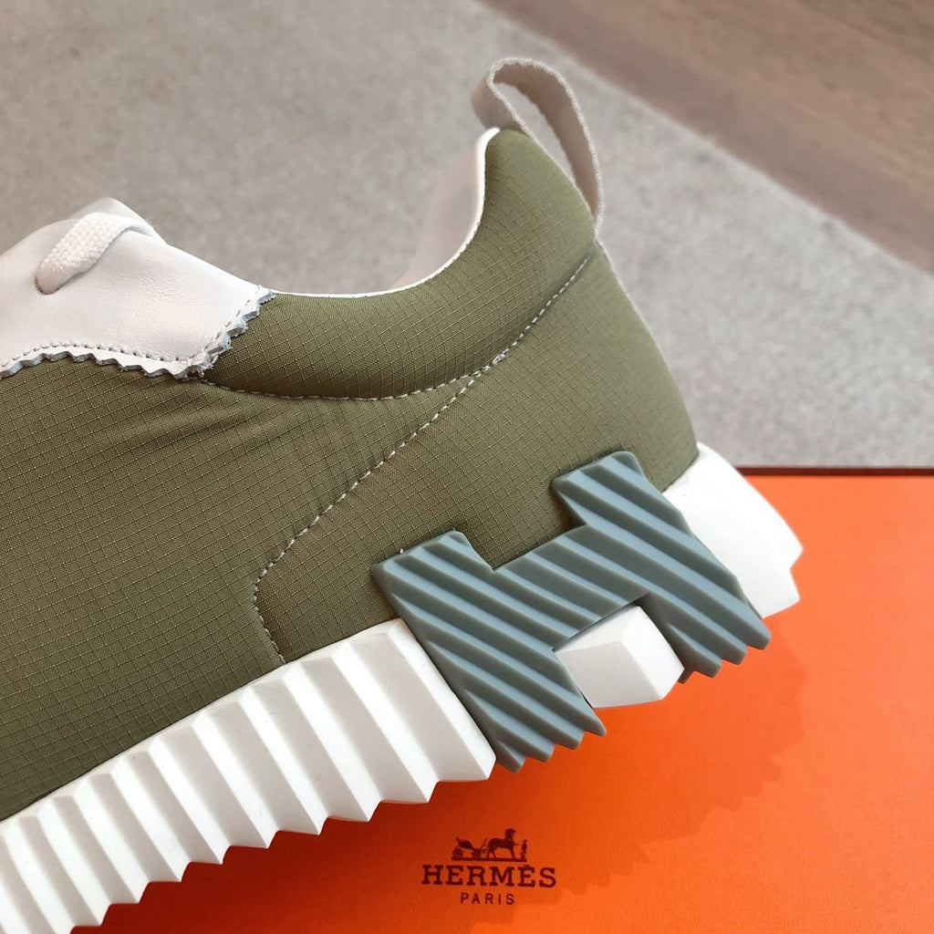 Hermès Bouncing Sneaker Tundra Green/White