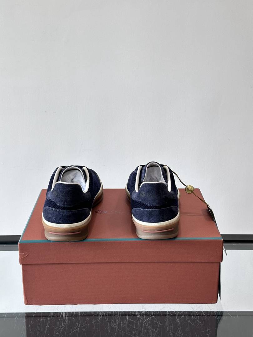 Loro Piana Tennis Walk Sneaker Navy Blue .