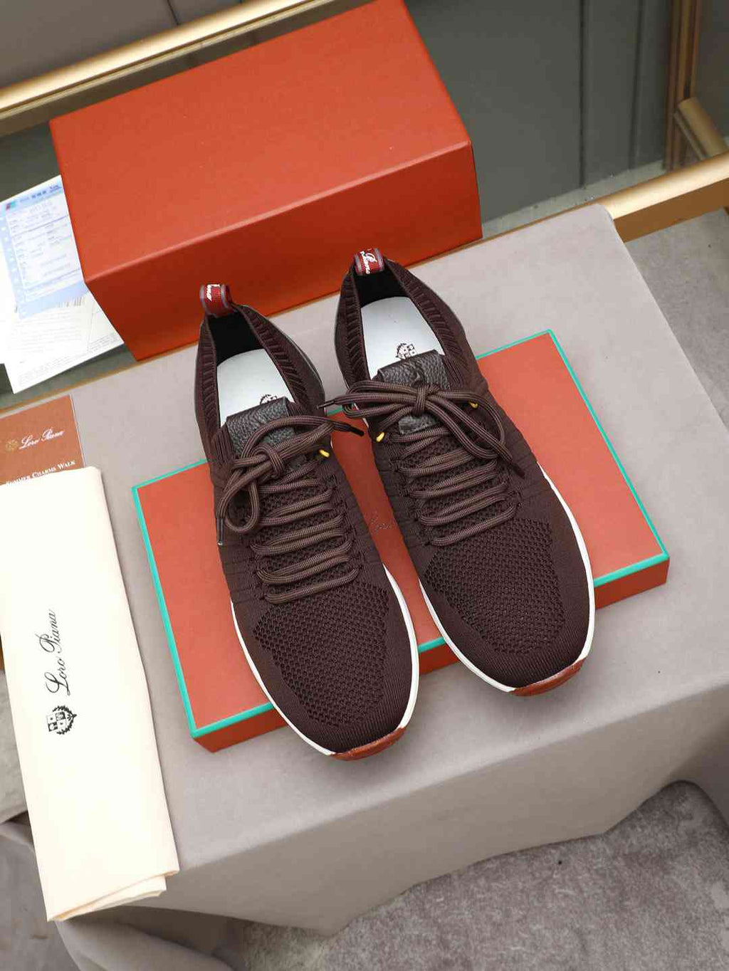 Loro Piana 360 LP Flexy Walk Sneaker Redwine White .
