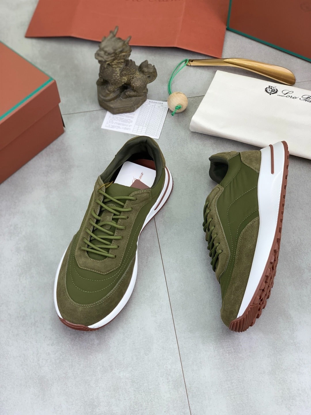 Loro Piana Week End Walk Sneaker Green .