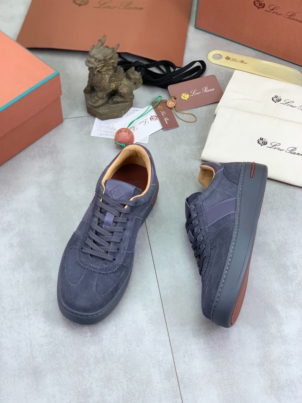 Loro Piana Newport Walk Sneaker All Grey .