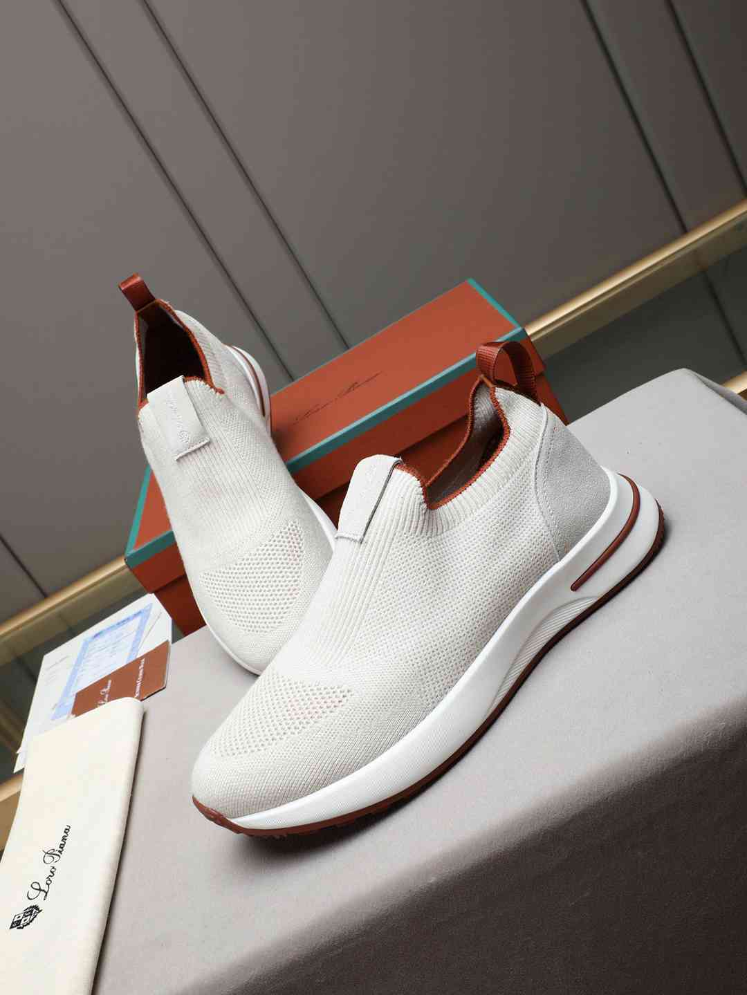 Loro Piana 360 LP Flexy Walk Sneaker White/Brown .