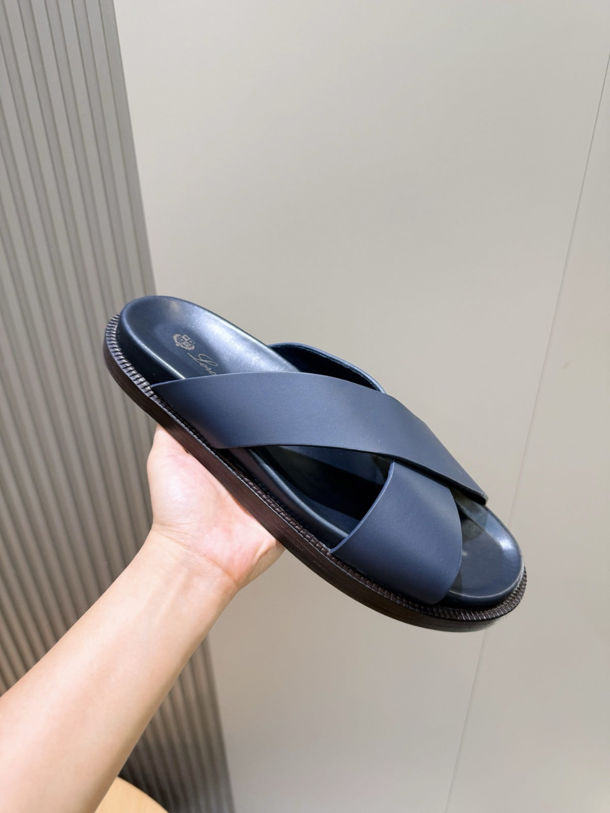 Loro Piana Bayonne Sandal Navy Blue