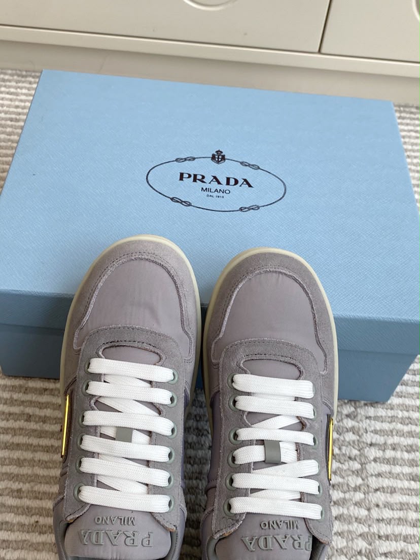 Prada Downtown Bold Sneaker Granite Gray .