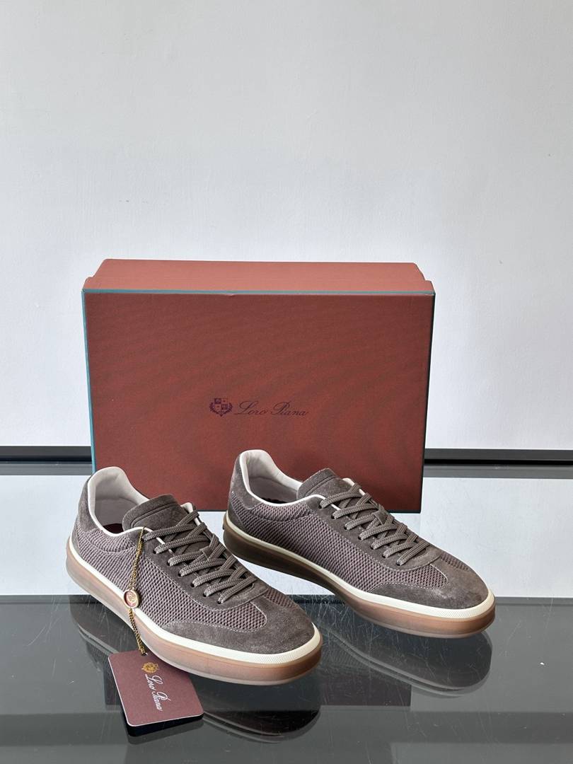 Loro Piana Tennis Walk Sneaker Grey/Brown .