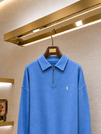 Polo Ralph Lauren Loopback Fleece Quarter-Zip Sweatshirt Light Blue