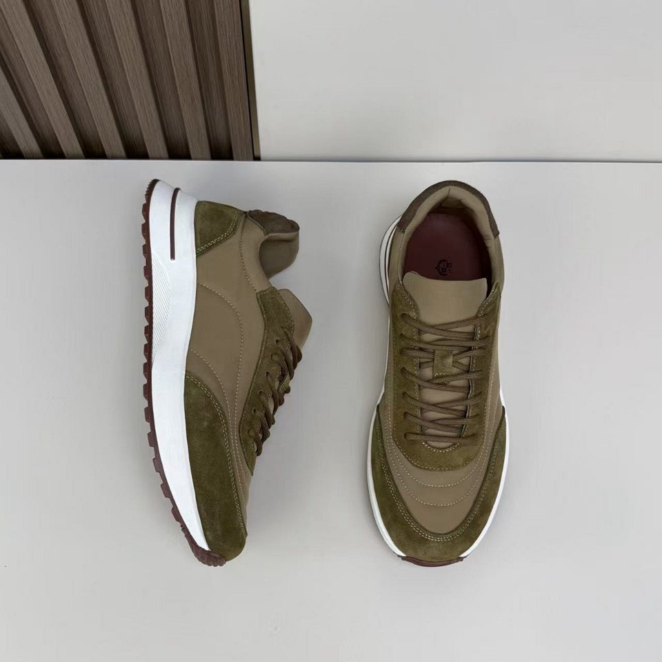 Loro Piana Week End Walk Sneaker Olive Brown .