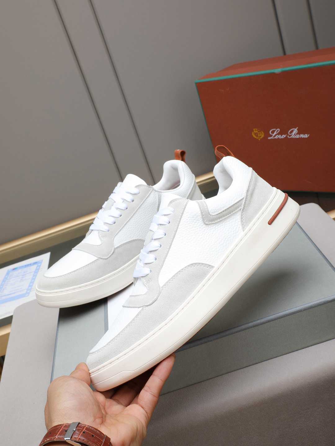 Loro Piana Newport Walk Sneaker White/Grey .