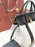 Loro Piana Loom L25 Tote Bag Natural/Black