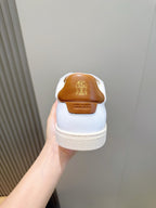 Brunello Cucinelli contrast-trimmed low-top Sneaker White/Tan Brown