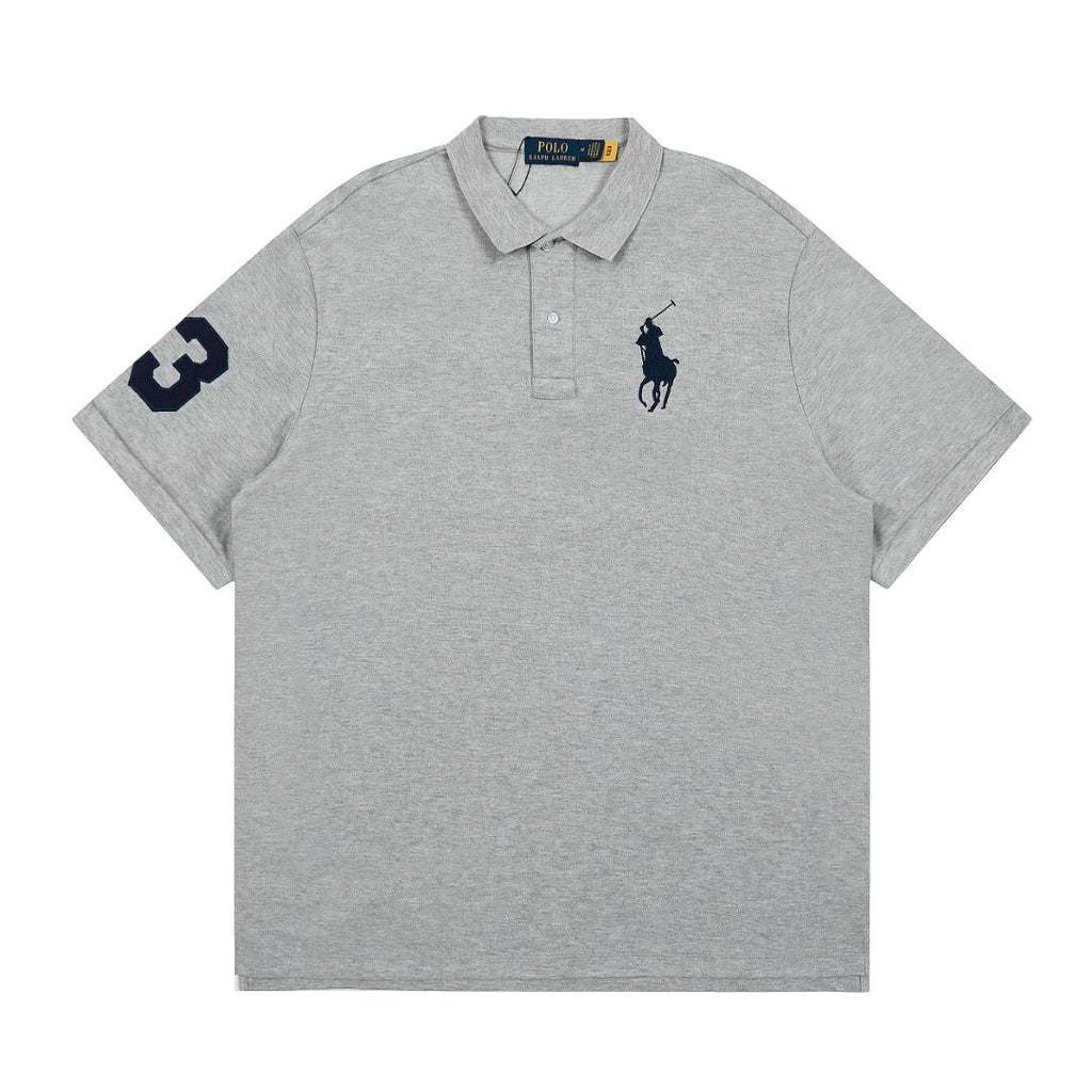 Polo Ralph Lauren Big Pony Mesh Polo Shirt Navy/Grey
