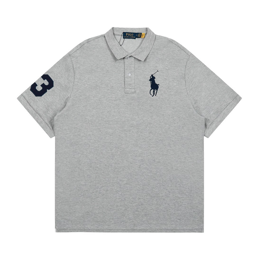 Polo Ralph Lauren Big Pony Mesh Polo Shirt Navy/Grey