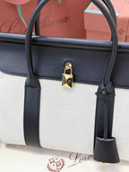 Loro Piana Loom L25 Tote Bag Natural/Black