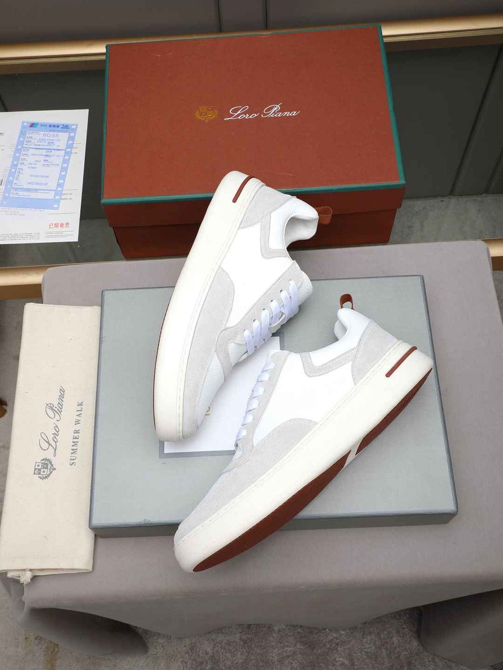Loro Piana Newport Walk Sneaker White/Grey .