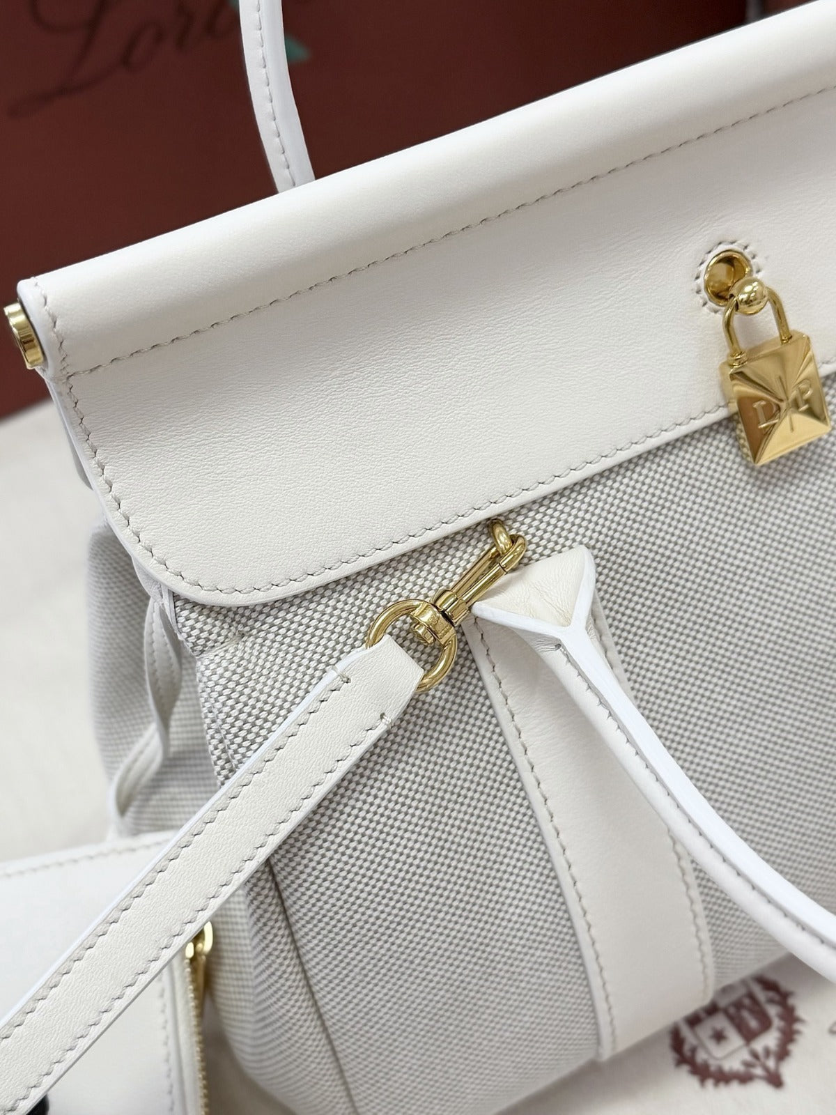 Loro Piana Loom L25 Tote Bag White/Grey