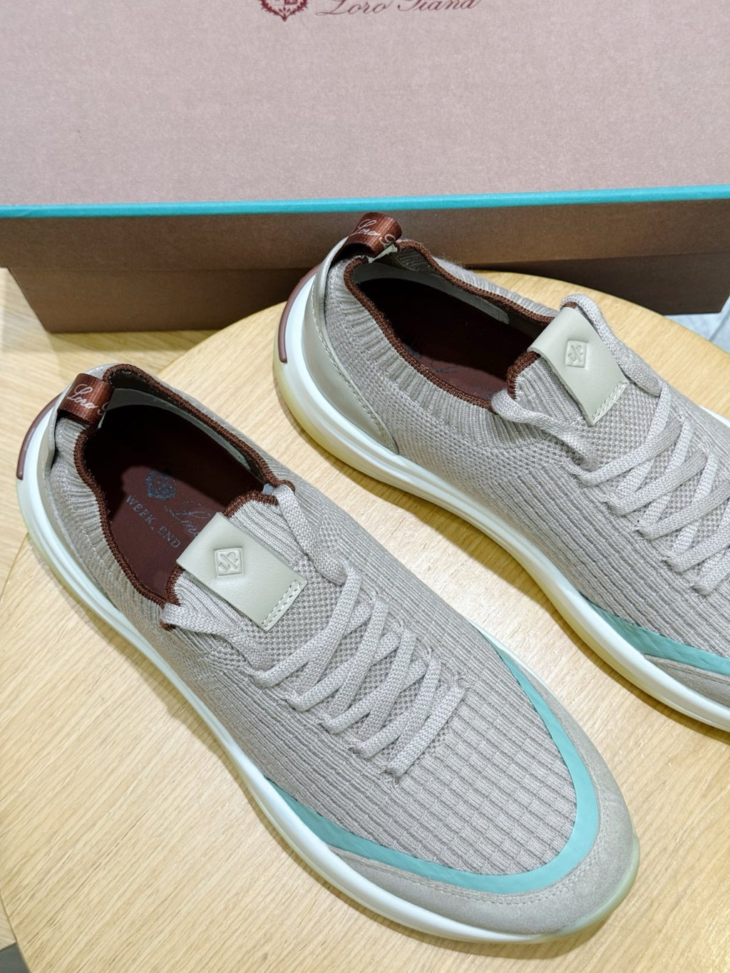 Loro Piana 410 LP Walk Sneaker Beige/Light Blue