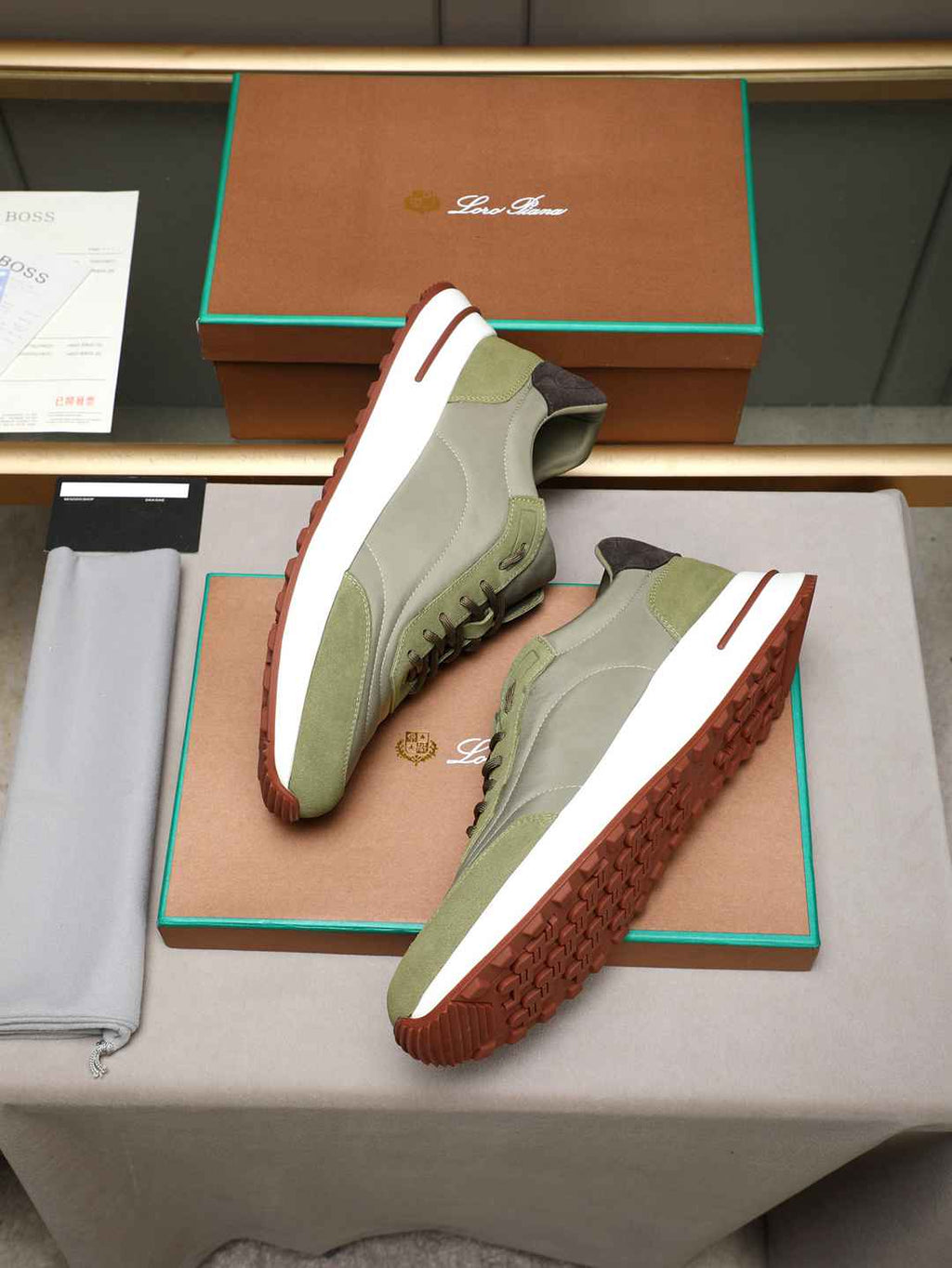 Loro Piana Week end Walk Sneaker Olive .
