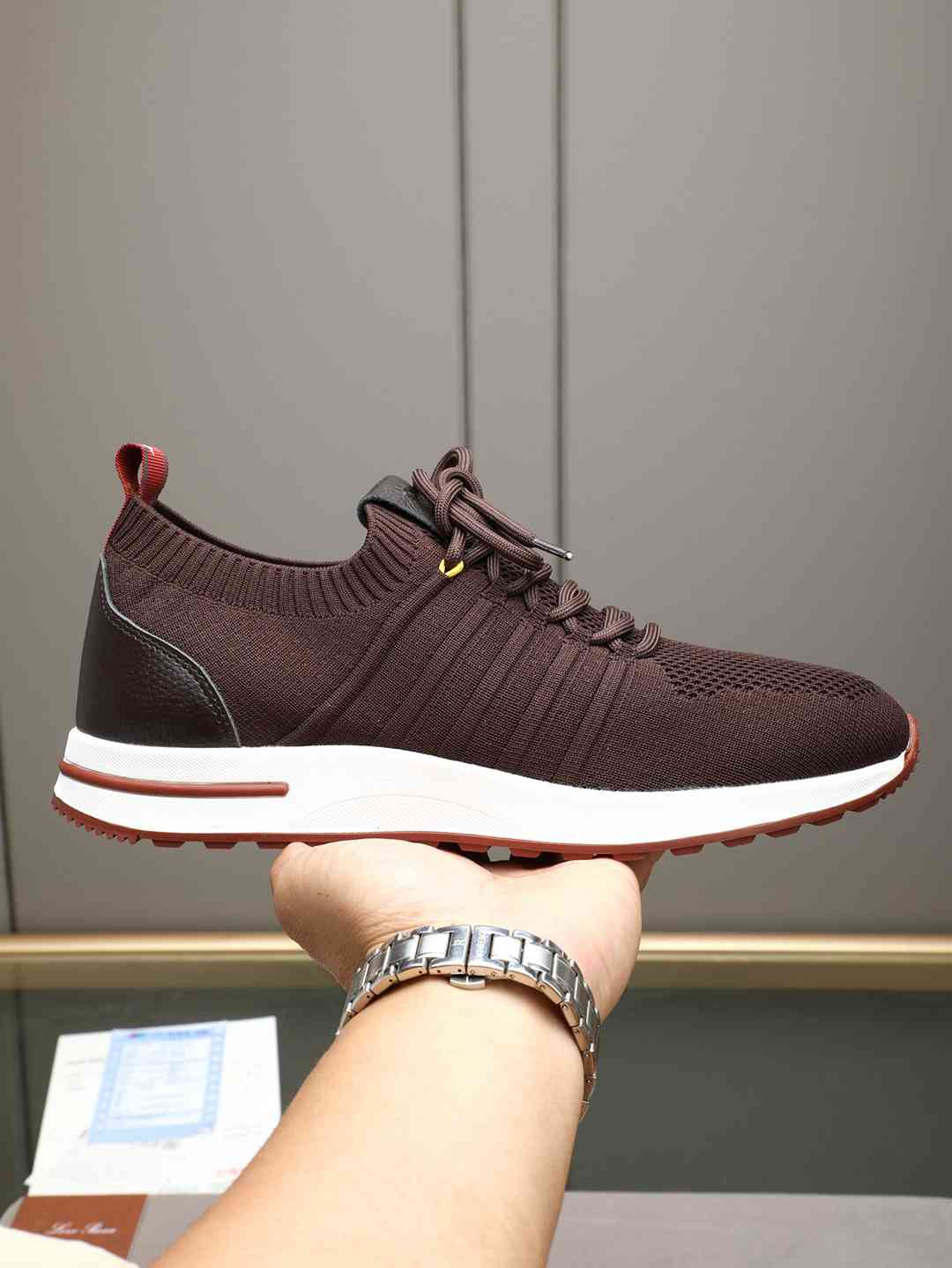 Loro Piana 360 LP Flexy Walk Sneaker Redwine White .