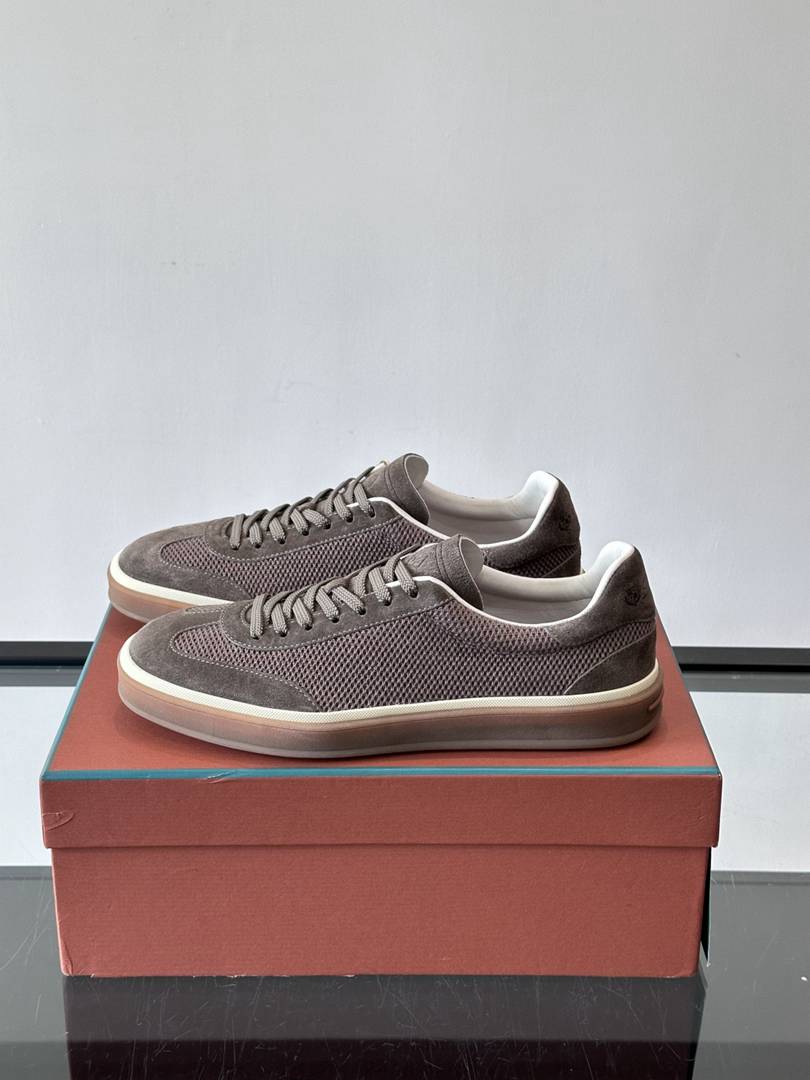 Loro Piana Tennis Walk Sneaker Grey/Brown .