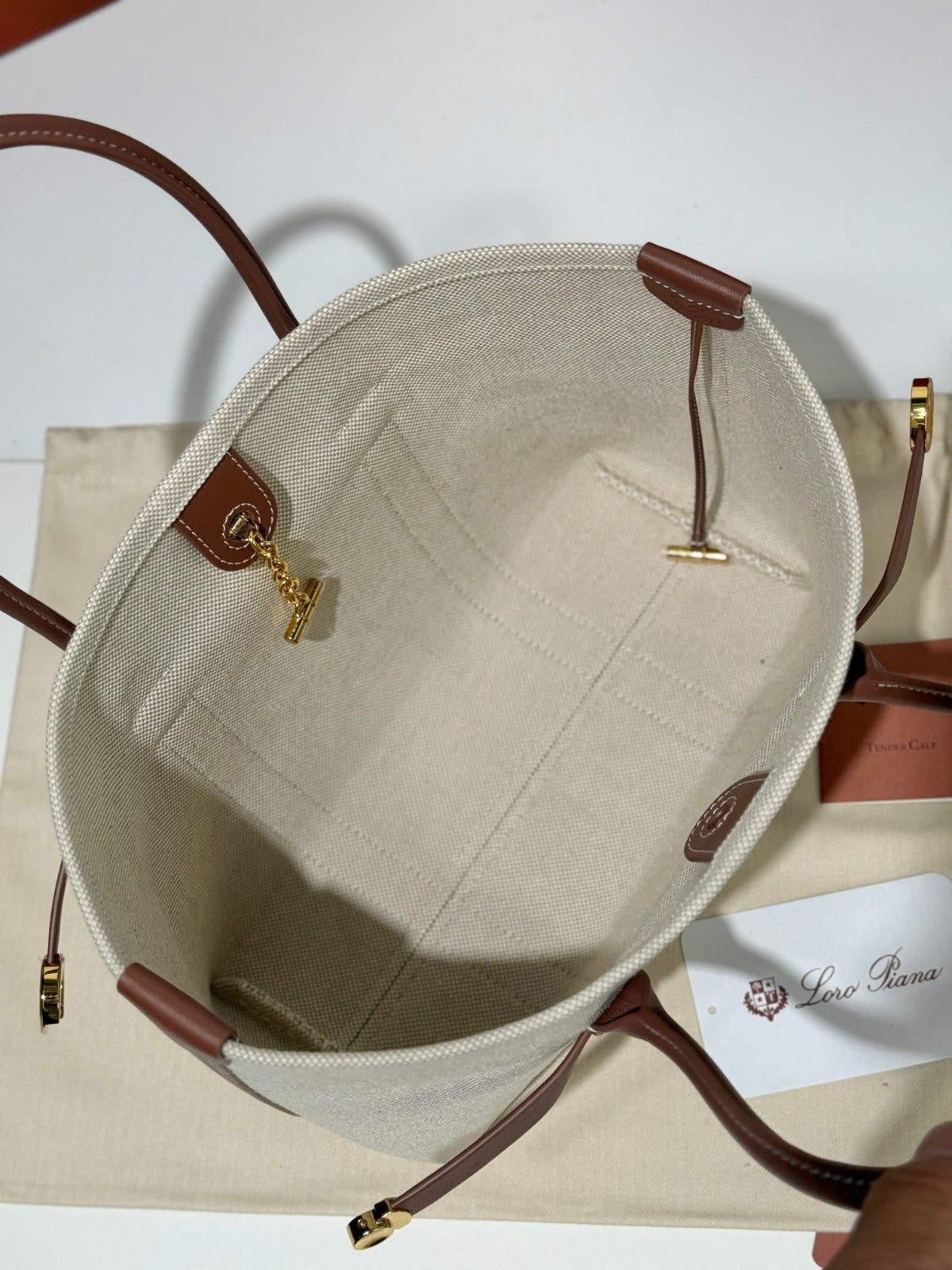 Loro Piana Small Ghiera Tote Bag Beige/Brown