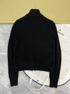 Moncler Padded Wool Zip-Up Jacket Black/White