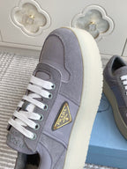 Prada Downtown Bold Sneaker Granite Gray .